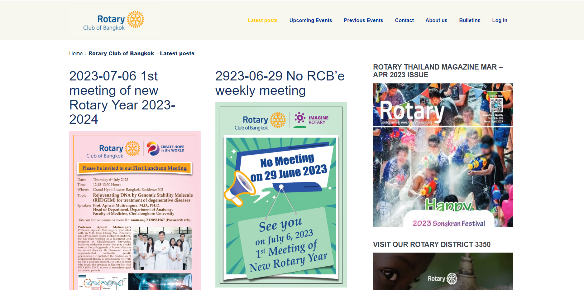 Rotary Club of Bangkok, Thailand